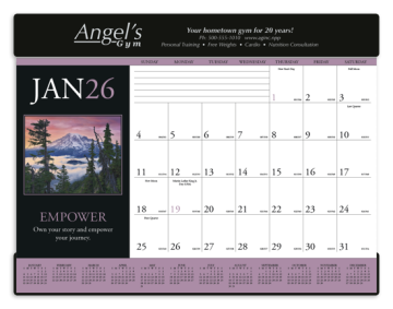 Motivations Desk Pad Calendar with Vinyl Header